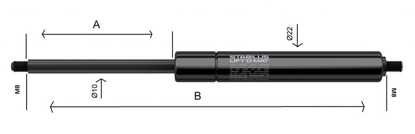 Resortes de gas 10x22 - 402760.383 - Resortes de gas