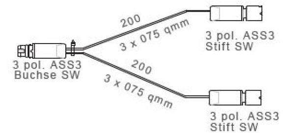 Cable en Y de 3 pines ASS3 - 413370.001 - Accesorios y repuestos para las luces