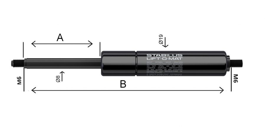 Resortes de gas 8x19 - 402760.185 - Resortes de gas