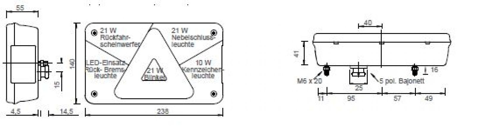 Multipoint 5 LED - 413154.001 - Luces traseras