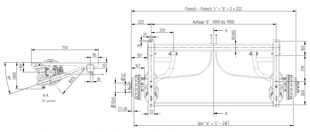 Eje "frenado" - 6AB612.007 - Ejes con freno